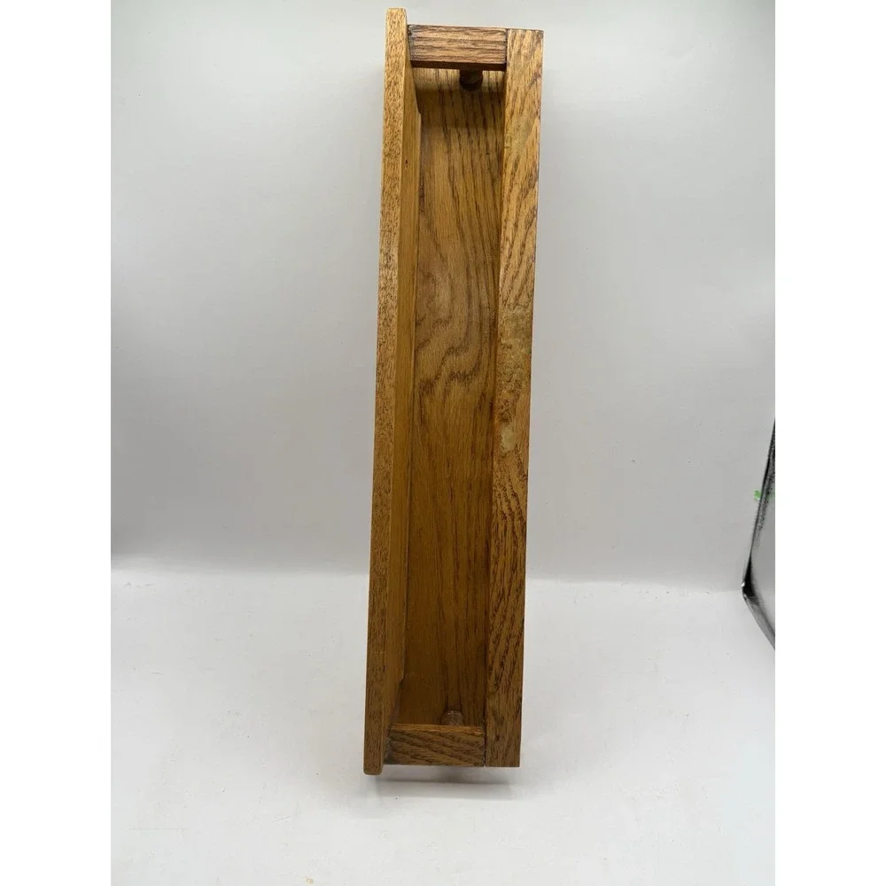 Vintage Spindle Rail Solid Oak Wood Wall Mounted Shelf 16